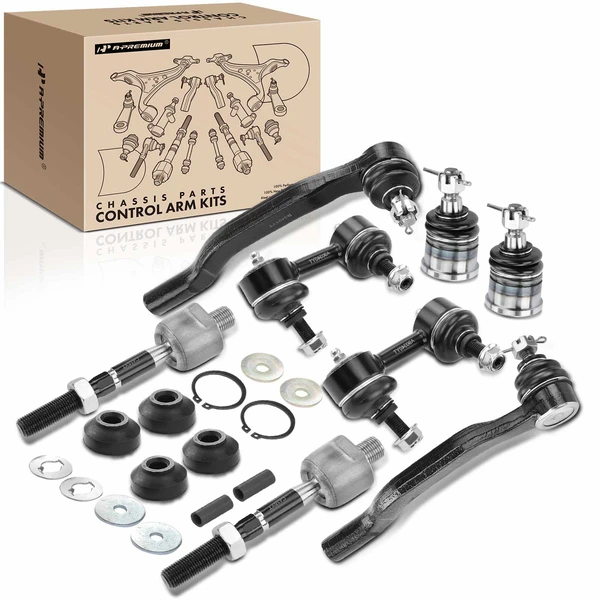 1998-2002 Honda Accord A Set of 10 Ball Joint Sway Bar Link Strut Mount Tie Rod End Kit Front Side A-Premium APCA1385