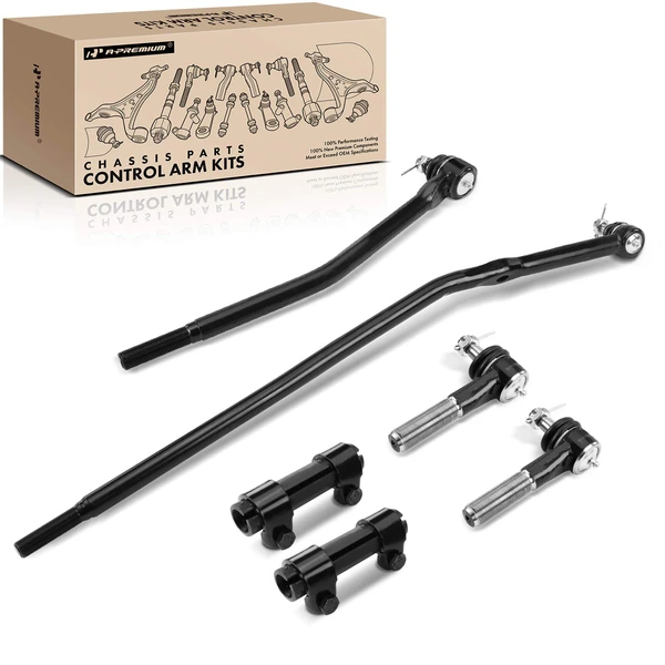 6 Pcs Steering Drag Link & Tie Rod End for Ford E-150 E-150 Club Wagon