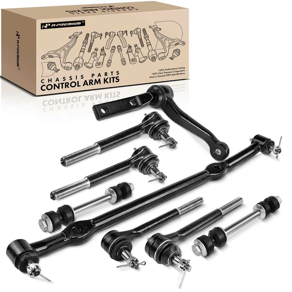 A Set of 8 Sway Bar Link Center Link Idler Arm Tie Rod End Kit Front Side A-Premium APCA1389