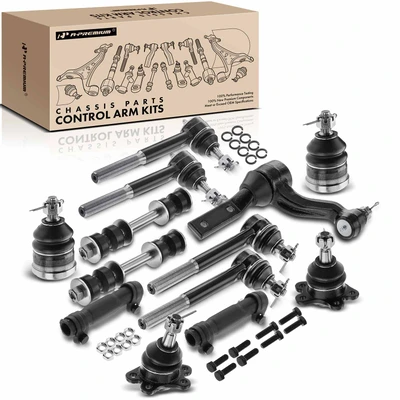 13 Pcs Front Tie Rod End & Ball Joints Sway Bar End