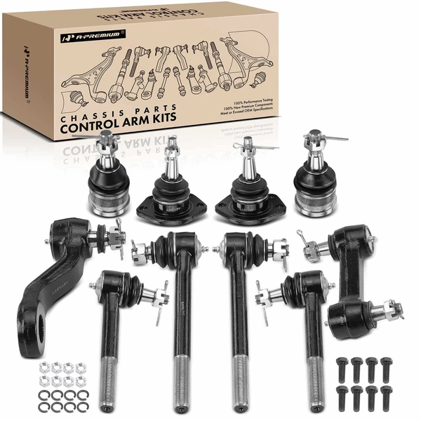 A Set of 10 Ball Joint Idler Arm Pitman Arm Tie Rod End Kit Front Side A-Premium APCA1399
