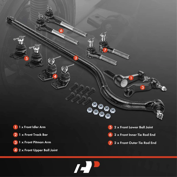 A Set of 11 Ball Joint and Tie Rod End Full Kit Front & Inner A-Premium APCA1402