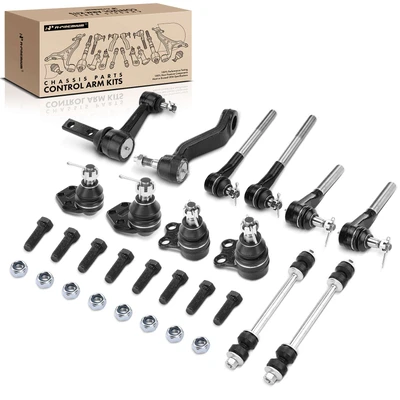 12 Pcs Pitman Idler Arm & Sway Bar Link & Tie Rod End