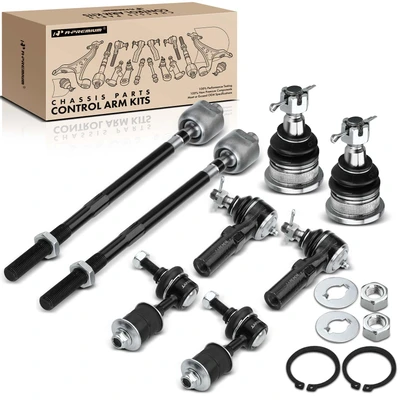 8 Pcs Front Stabilizer Bar Link with Ball Joints Tie Rod Ends