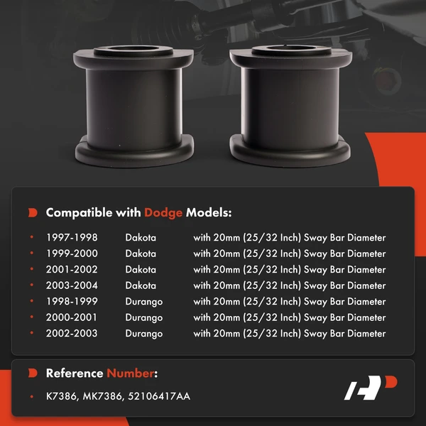 2-Pc Suspension Stabilizer Bar Bushing Kit, Rear To Frame A-Premium APCA9549