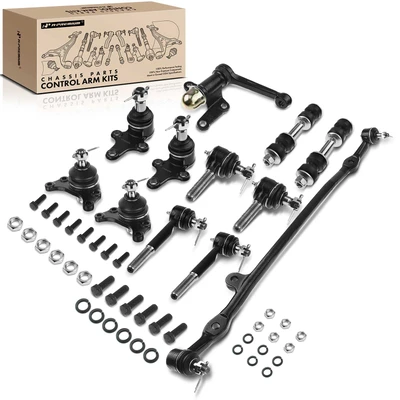 12 Pcs Front Sway Bar Link with Ball Joint Tie Rod End Link Kit