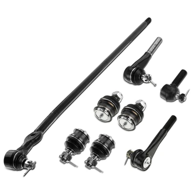 8 Pcs Front Tie Rod End Steering Drag Link Ball Joints