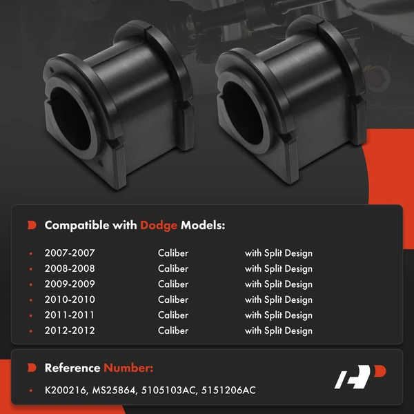 2-Pc Suspension Stabilizer Bar Bushing Kit, Front To Frame A-Premium APCA9551
