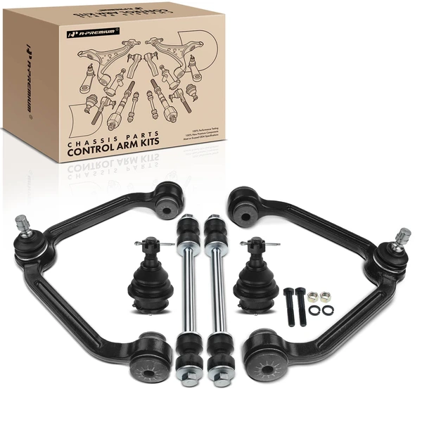 A Set of 6 Control Arm Ball Joint and Sway Bar Link Kit Front Upper A-Premium APCA1439