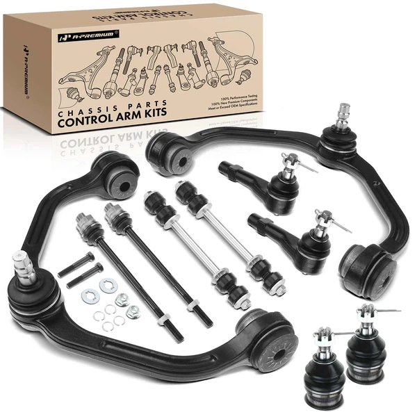 A Set of 10 Control Arm Ball Joint Sway Bar Link Tie Rod End Kit Front Upper A-Premium APCA1445