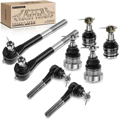 8 Pcs Inner & Outer Tie Rod End & Ball Joint