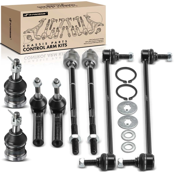 A Set of 8 Ball Joint Sway Bar Link and Tie Rod End Kit Front Side A-Premium APCA1461
