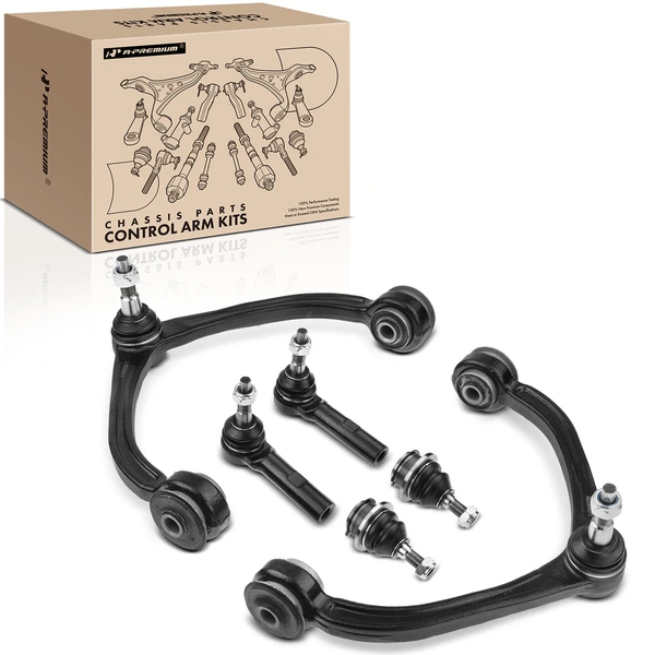 A Set of 6 Control Arm Ball Joint and Tie Rod End Kit Front Side A-Premium APCA1462