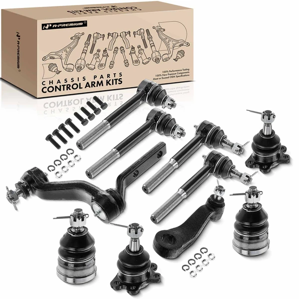 1988-1991 GMC C2500 A Set of 10 Ball Joint Idler Arm Pitman Arm Tie Rod End Kit Front Side A-Premium APCA1472