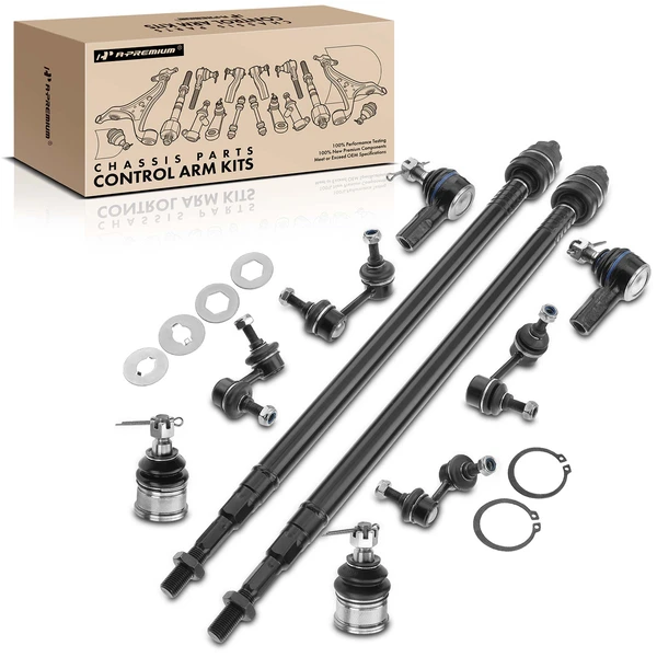 A Set of 10 Ball Joint Sway Bar Link and Tie Rod End Kit Front & Rear A-Premium APCA1481