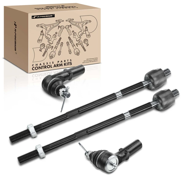 4 Pcs Front Inner & Outer Tie Rod Ends for Volkswagen Golf 1999-2006 Beetle Jetta