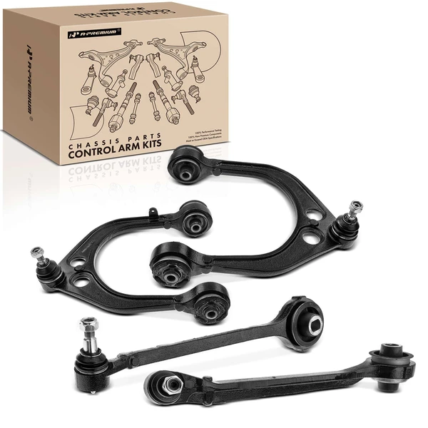4-Pc Control Arm and Ball Joint Kit, Front Lower & Upper with Ball Joint A-Premium APCA2163