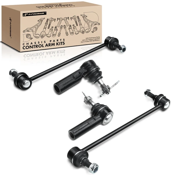 2003-2008 Pontiac Vibe A Set of 4 Sway Bar Link and Tie Rod End Kit Front Side A-Premium APCA2167