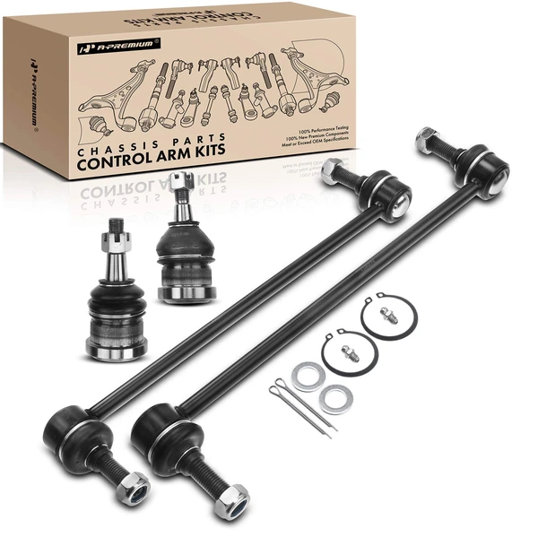 A Set of 4 Ball Joint and Sway Bar Link Kit Front Side A-Premium APCA2179