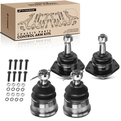 4 Pcs Front Lower & Upper Ball Joint