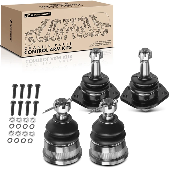 4 Pcs Front Lower & Upper Ball Joint for Buick Cadillac Chevrolet GMC Pontiac Olds