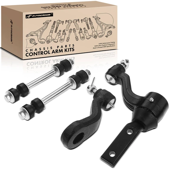 1988-1992 GMC K3500 A Set of 4 Sway Bar Link Idler Arm and Pitman Arm Kit Front Side A-Premium APCA2183