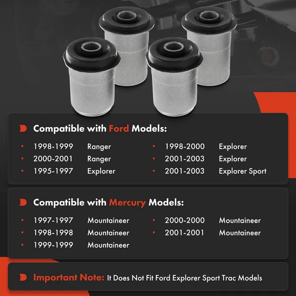 4-Pc Control Arm Bushing, Front Lower A-Premium APCA2218