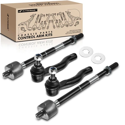 4 Pcs Inner & Outer Tie Rod End