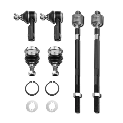 6 Pcs Inner & Outer Tie Rod Ends Kit with Ball Joints