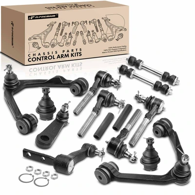 14 Pcs Front Control Arm & Ball Joint Sway Bar Link Tie Rod End Kits