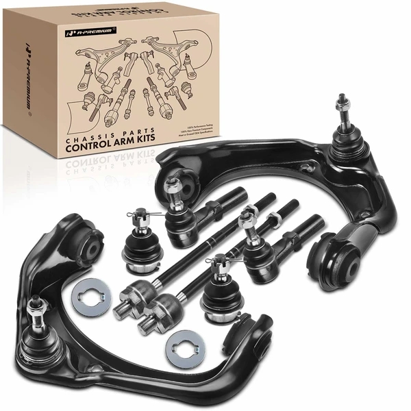 2007-2010 Ford Explorer Sport Trac A Set of 8 Control Arm Ball Joint and Tie Rod End Kit Front Side A-Premium APCA2247