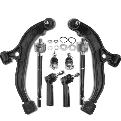8 Pcs Front Control Arm with Ball Joint & Tie Rod End