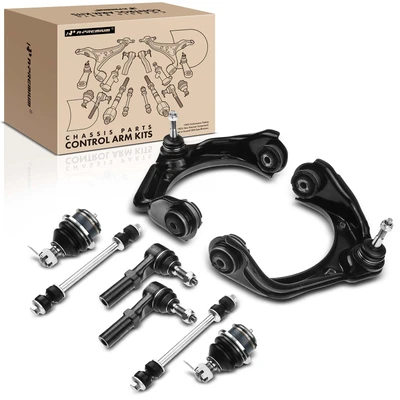 8 Pcs Front Control Arm with Ball Joint Sway Bar Link Tie Rod End