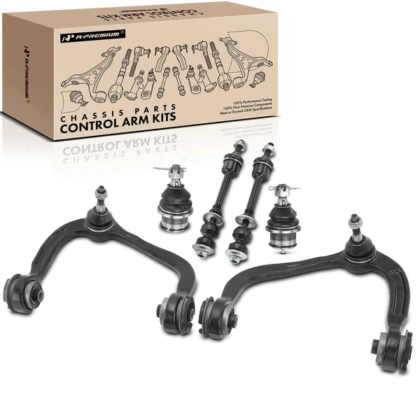 A Set of 6 Control Arm Ball Joint and Sway Bar Link Kit Front Side A-Premium APCA2259