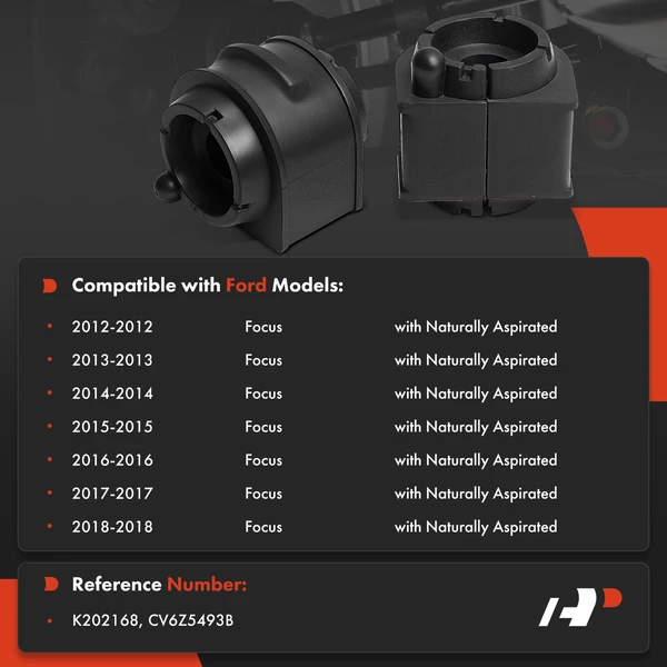 2-Pc Suspension Stabilizer Bar Bushing Kit, Rear To Frame A-Premium APCA9568