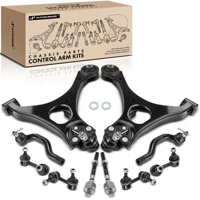 10 Pcs Front & Rear Control Arm with Ball Joint Stabilizer Bar Link