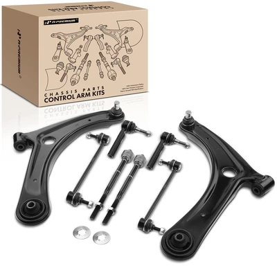 8 Pcs Front Control Arm Tie Rod Sway Bar Kit