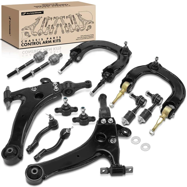 2002-2005 Hyundai XG350 A Set of 12 Control Arm Ball Joint Sway Bar Link Tie Rod End Kit Front Side A-Premium APCA2266