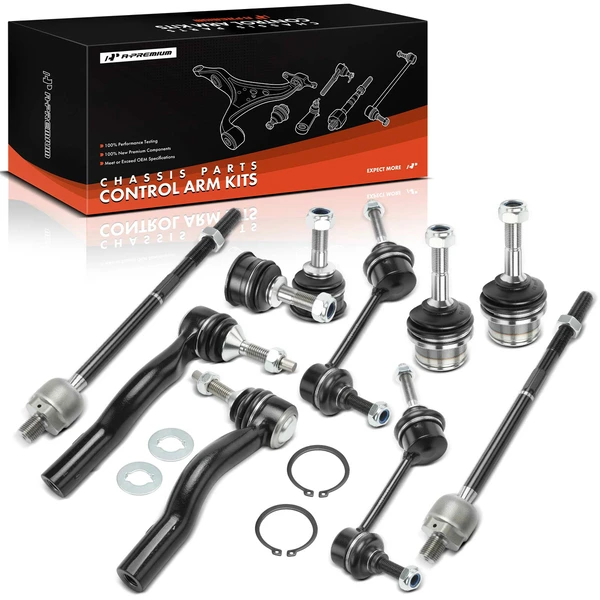 2003-2005 Mercury Grand Marquis A Set of 10 Ball Joint Sway Bar Link and Tie Rod End Kit Front Side A-Premium APCA2268