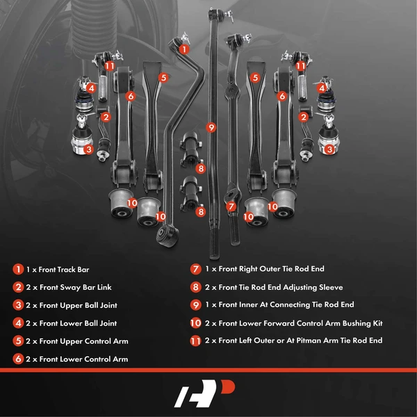 A Set of 19 Control Arm and Ball Joint Kit Front Side A-Premium APCA2296