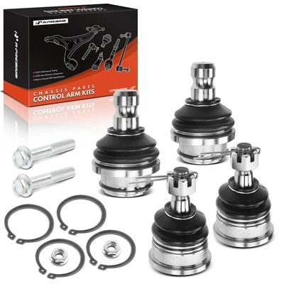 4 Pcs Front Lower & Upper Ball Joint