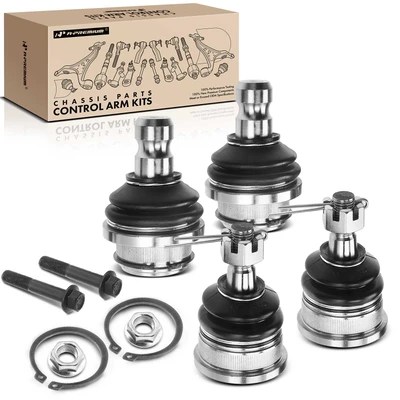 4 Pcs Front Lower & Upper Ball Joint