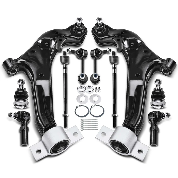 2000-2003 Nissan Maxima A Set of 10 Control Arm Ball Joint Sway Bar Link Tie Rod End Kit Front Side A-Premium APCA2307