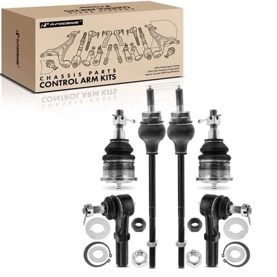 6 Pcs Inner & Outer Tie Rod End & Ball Joint