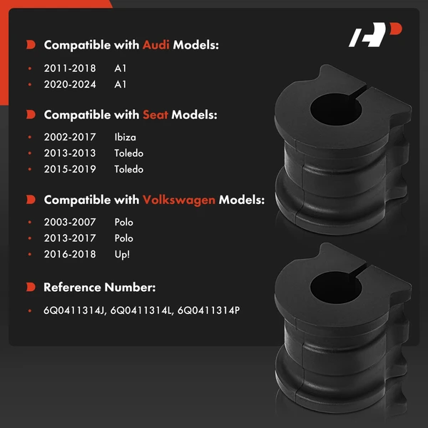 2-Pc Sway Bar Bushing Kit, Front Side A-Premium APCA9573