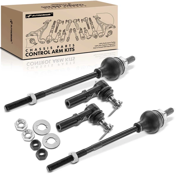 4 Pcs Front Inner & Outer Tie Rod End for Chevrolet Express 2500 GMC Savana 03-20