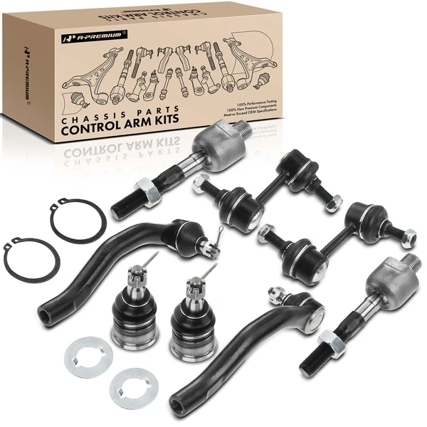 A Set of 8 Ball Joint Sway Bar Link and Tie Rod End Kit Front Side A-Premium APCA2328