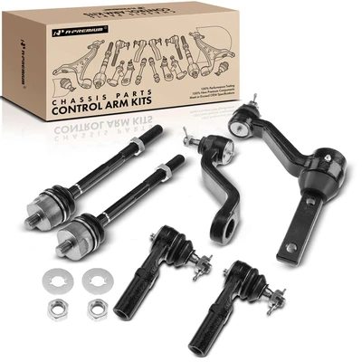 6 Pcs Pitman & Idler Arm Inner & Outer Tie Rod End