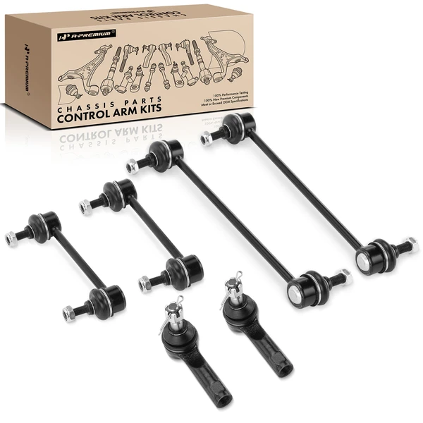 A Set of 6 Sway Bar Link and Tie Rod End Kit Front & Rear A-Premium APCA2341