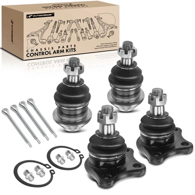 4 Pcs Front Lower & Upper Ball Joint